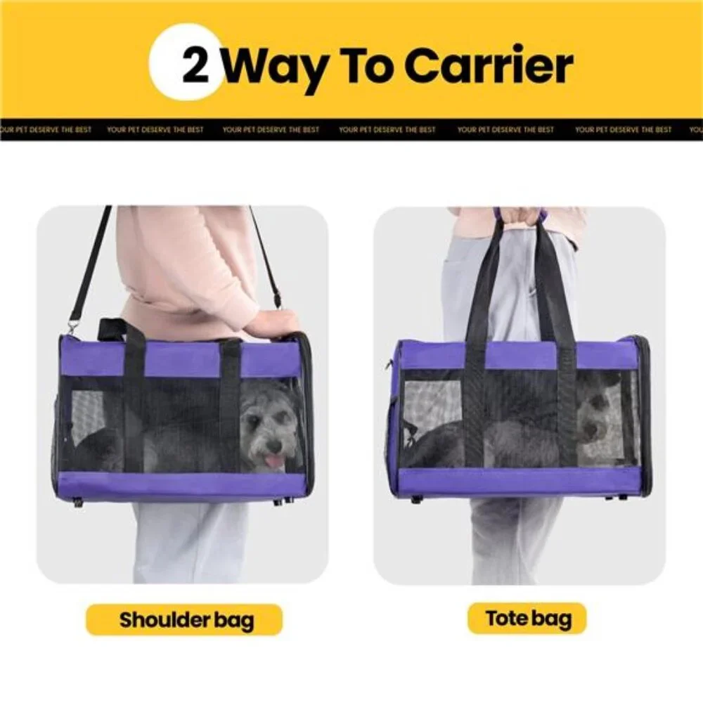 Cat Carrier,Foldable Soft-Sided Large Cat Carrier,Airline Approved Cat Medium